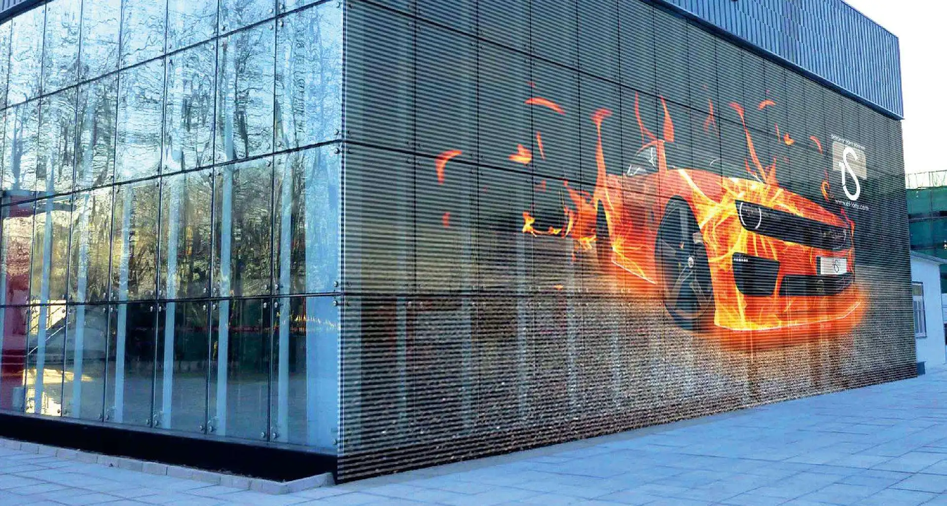 Full Color RGB LED Decorative Glass Transparent  Display Curtain Wall