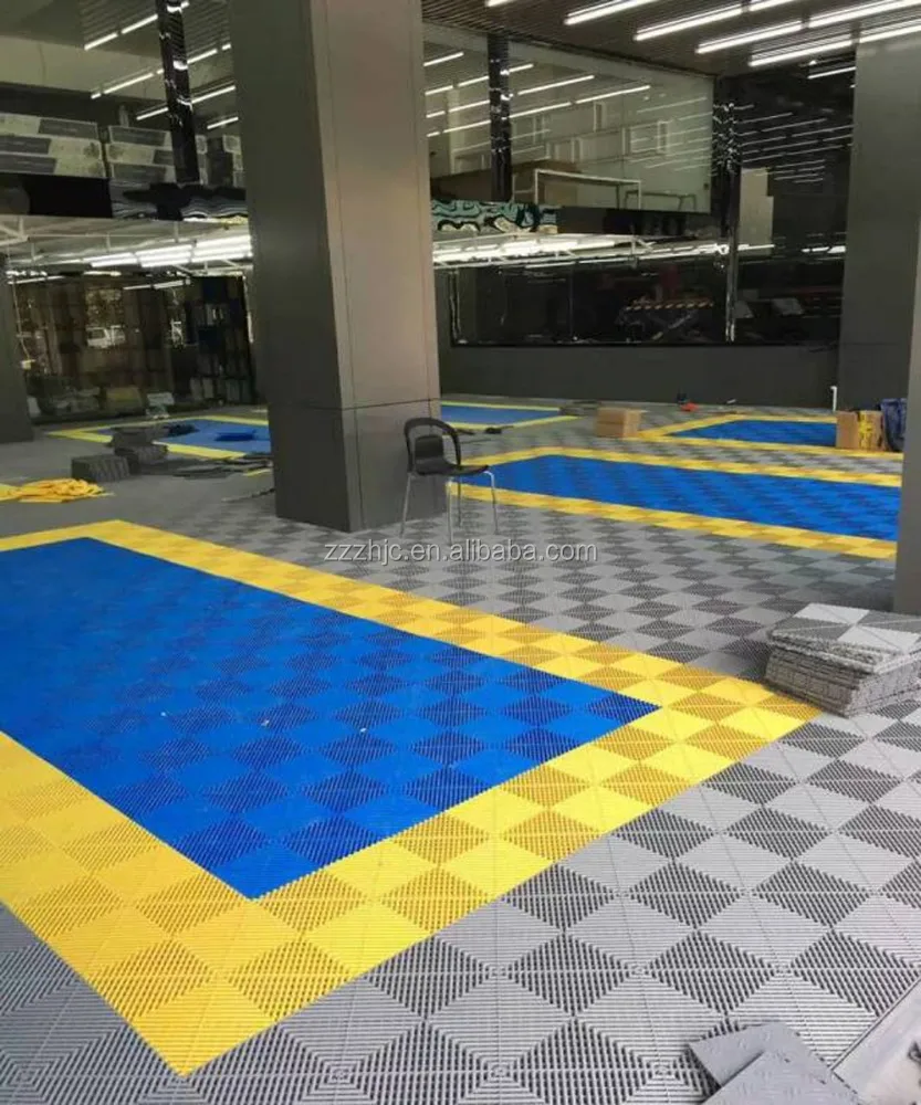super quality good price vented drainage pp interlocking garage floor tiles/removable plastic industrial interlocking floor