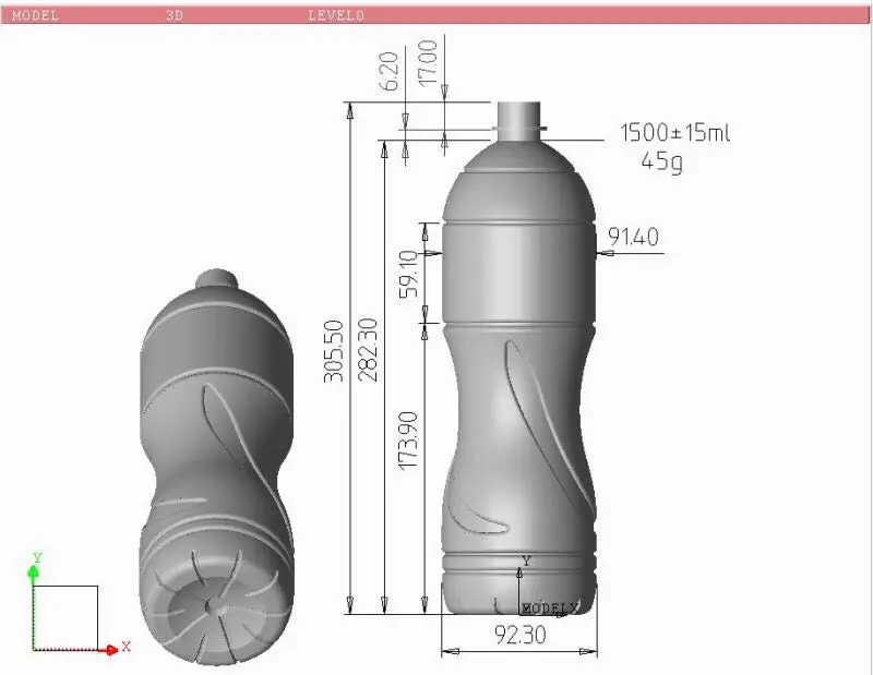 2 cavities 500ml plastic bottle blowing moulds