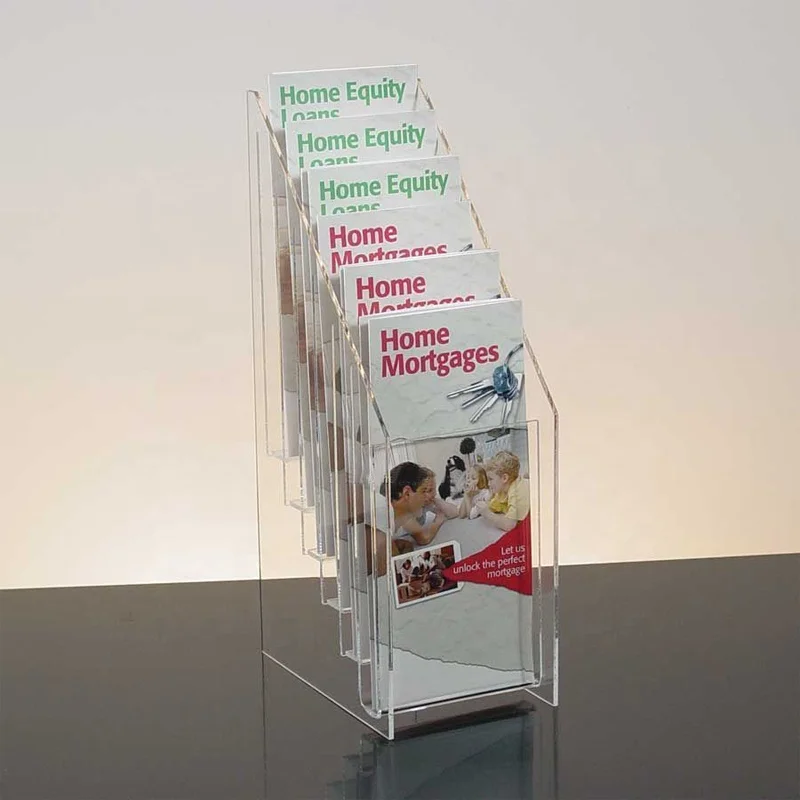 Floor standing modern clear acrylic brochure magazine display outdoor brochure holders display