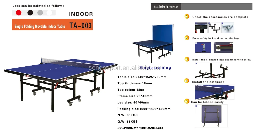 High Quality world famous Table Tennis Tables Sports & Entertainment Indoor Sports Table Tennis