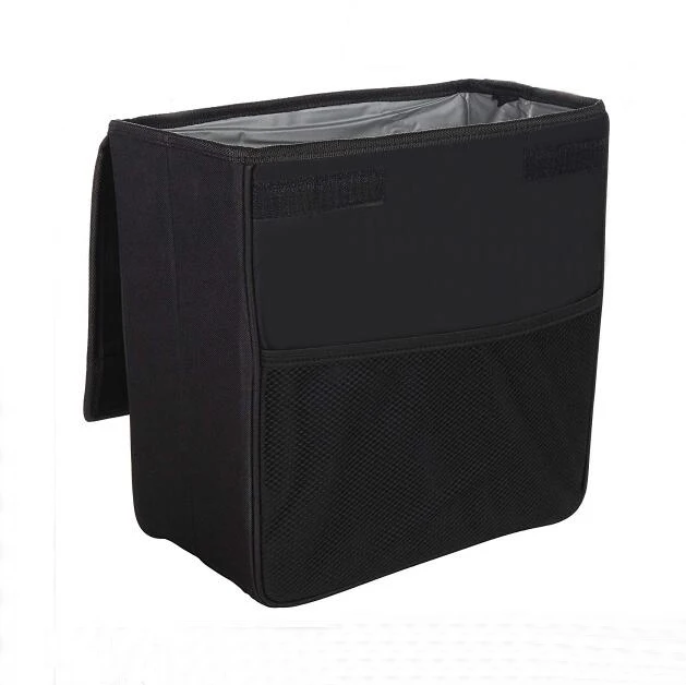 Car Garbage Can with Lid: Large Black Leakproof Weighted - Car Trash Can Keeps Vehicle Clutter Free