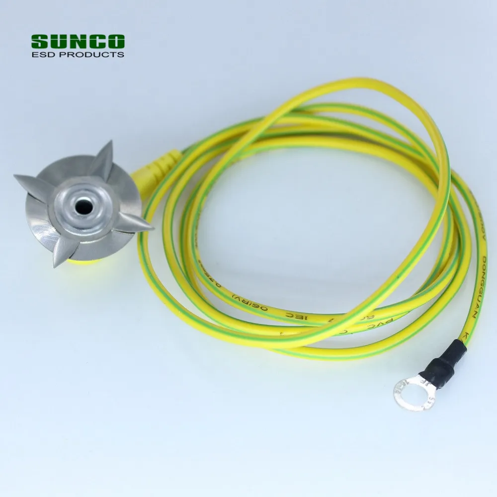 Green yellow Earth grounding wire for ESD anti static rubber mats