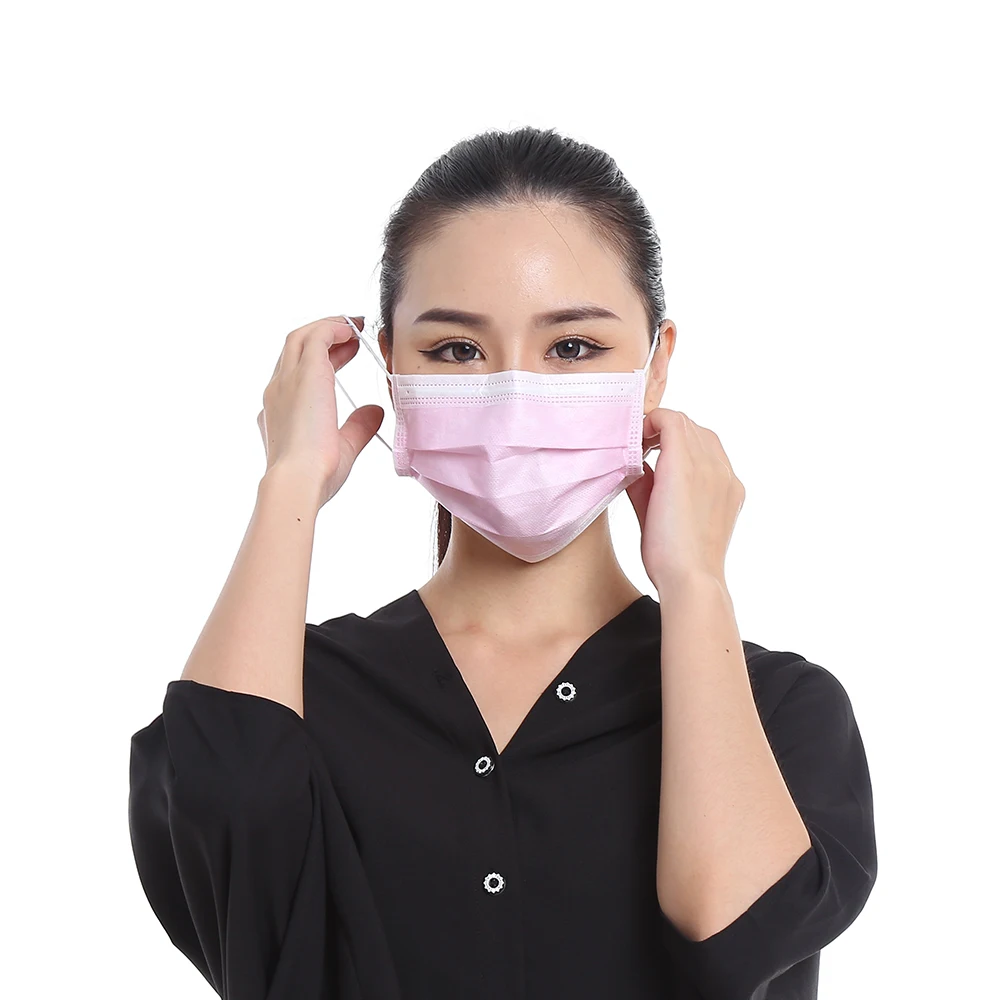 Одноразовая Защитная маска для лица с высокофильтрованным розовым сердцем, модная маска для лица с цветочным принтом, милая одноразовая детская маска для лица