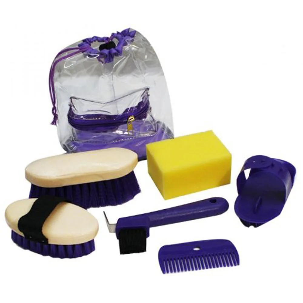 Pet Care Series 7-Piece Horse Grooming Bag Kit Set