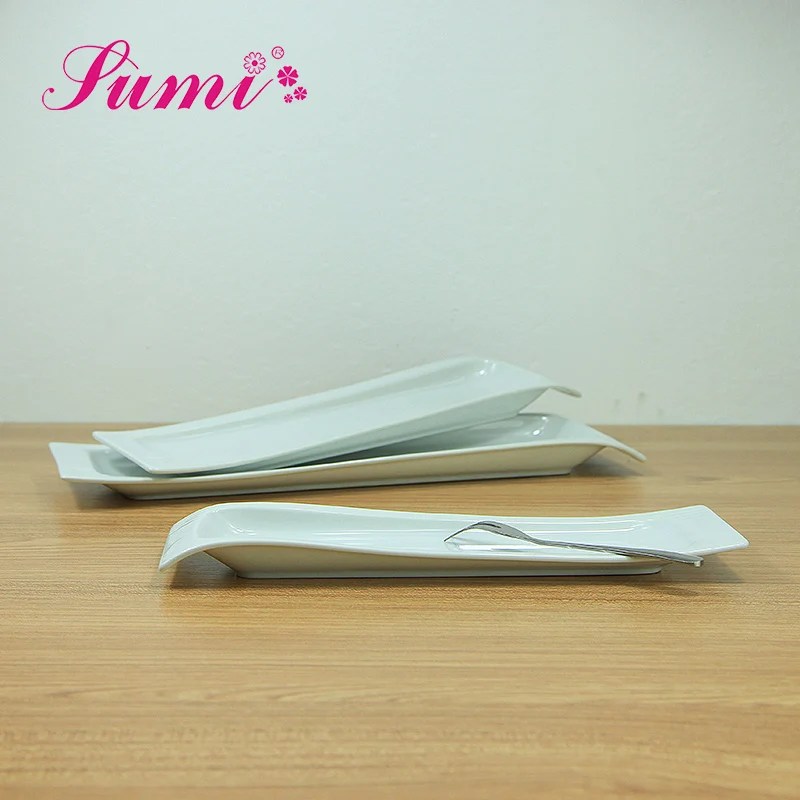 Custom unique shape restaurant dinner plate,rectangle heath ceramic plate stock