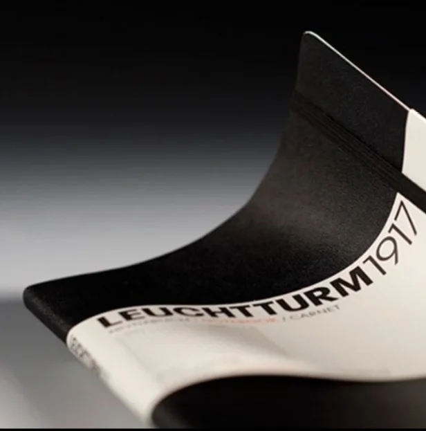 A5 black leather lined printing soft cover notebook with tear off pages