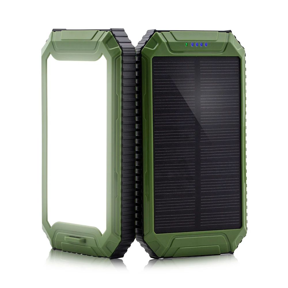 
PowerGreen Lamp Design Solar Power Bank 10000mAh Solar Kit Wallet Charger for Cell Phone 