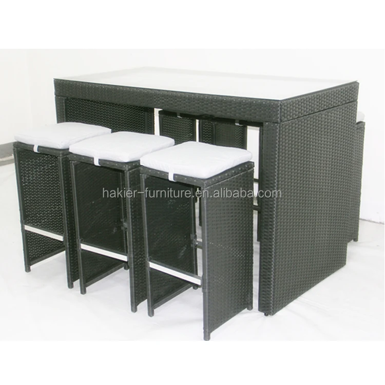 
7 piece all aluminum garden patio outdoor bar sets bistro dining set outdoor furniture 