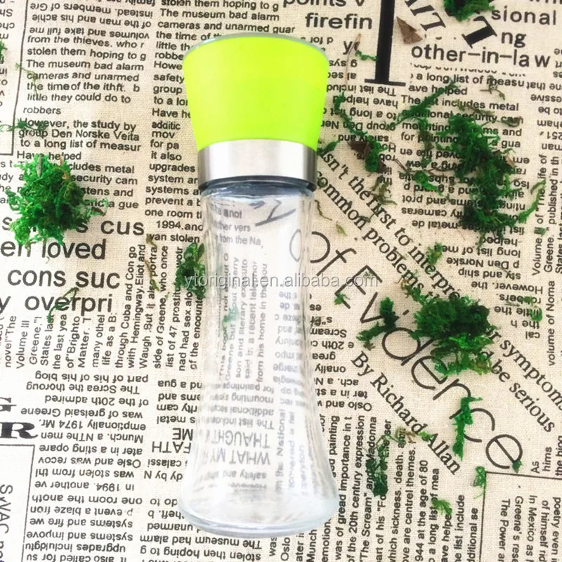 Manual Ceramic Core 180ml Seasoning Salt and Pepper Mill Herb Spice Glass Grinder