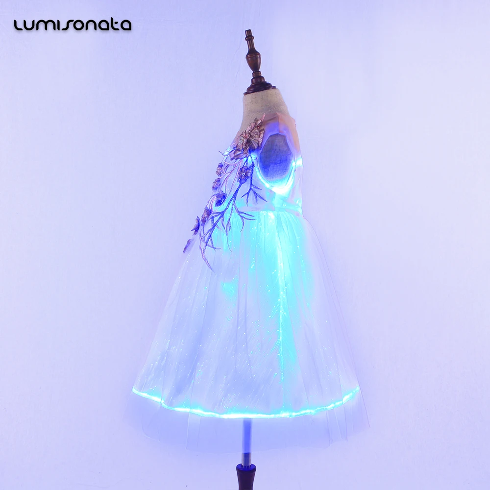 Новейший дизайн, детское платье принцессы со светодиодной подсветкой, детское праздничное платье для девочек