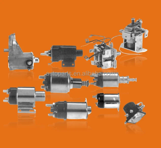 
starter parts - Armature Solenoid Switch Carbon Brush Holder FIeld case coil Housing Drive gear -for Delco Hitachi Lucas etc 