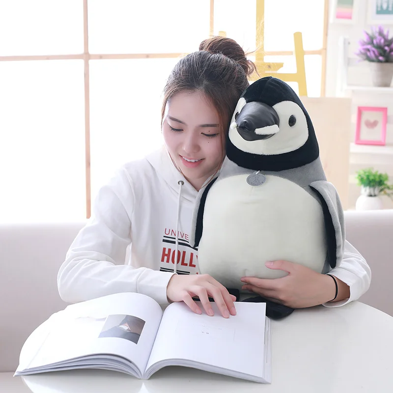 Adorable Home Decoration Penguin Baby Plush Stuffed Animal Toy Kids Gift Grey Fluffy Toy Penguin Plush Christmas Easter Gift