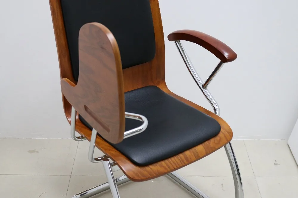 Кожаный, деревянный, бентовый, офисный, школьный стул для обучения посетителей с письменным столом, цена на компоненты foshan