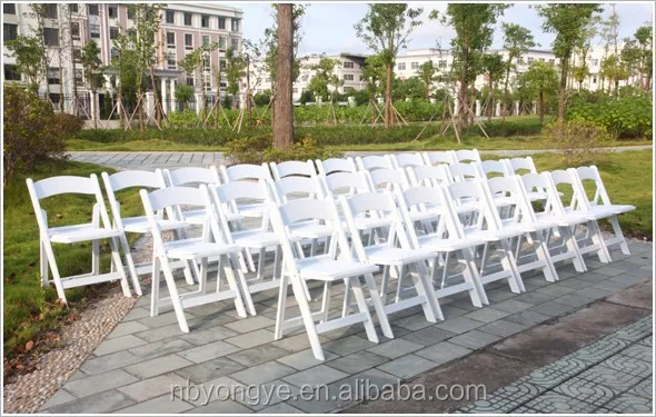 White resin folding chairs