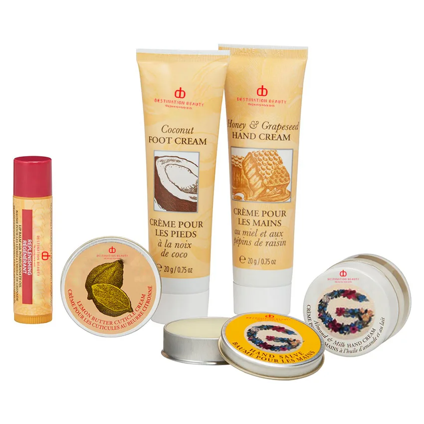 
Softens oem natural skin pampering foot and finger care bath gift set 