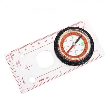 1PCS Outdoor Compass Camping Hiking Survival Scouts Orienteering Rule Baseplate Map Multifunction