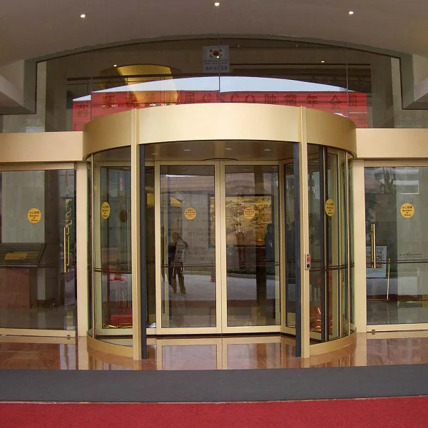New design aluminum alloy rotating glass doors for hotel building