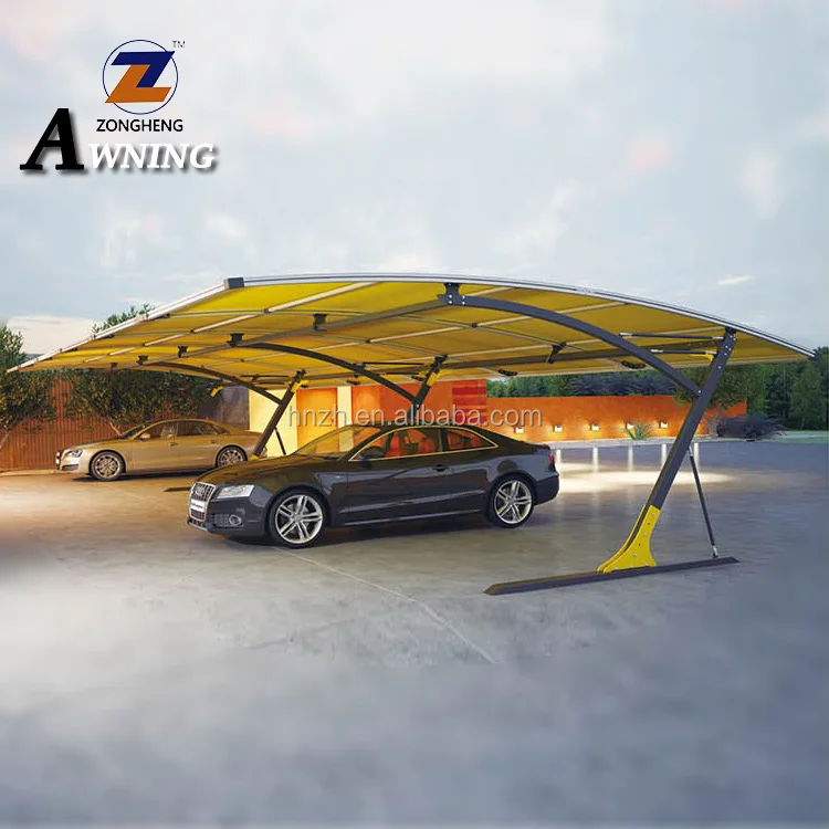 Factory price professional modern sun shade waterproof dual cars parking carport
