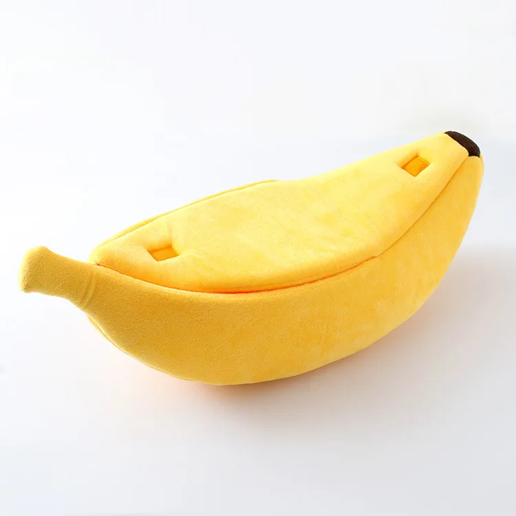 Pet Supplies cute cave fruit shape pet small dog yellow banana cat bed