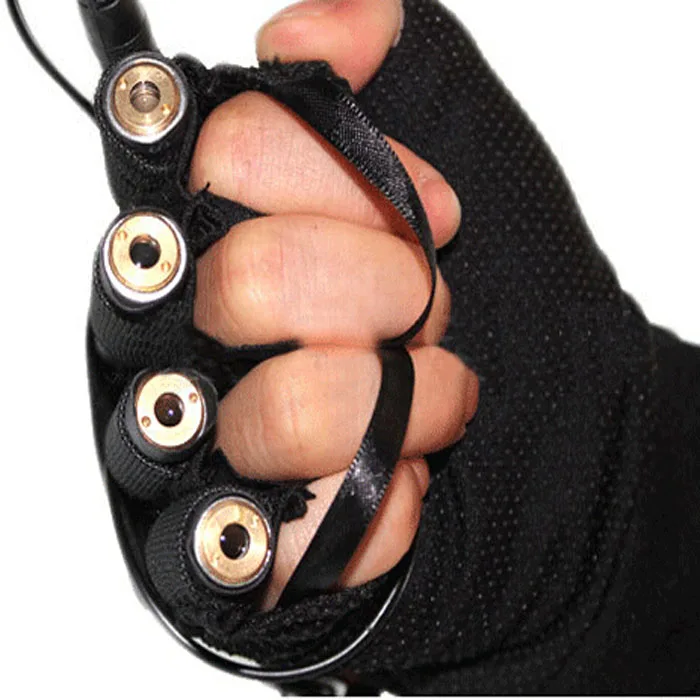 Factory Real Laser Show Glove For Stage Dancing Half Glove With Lasers Battery Rechargeable 4 Lasers Per Glove
