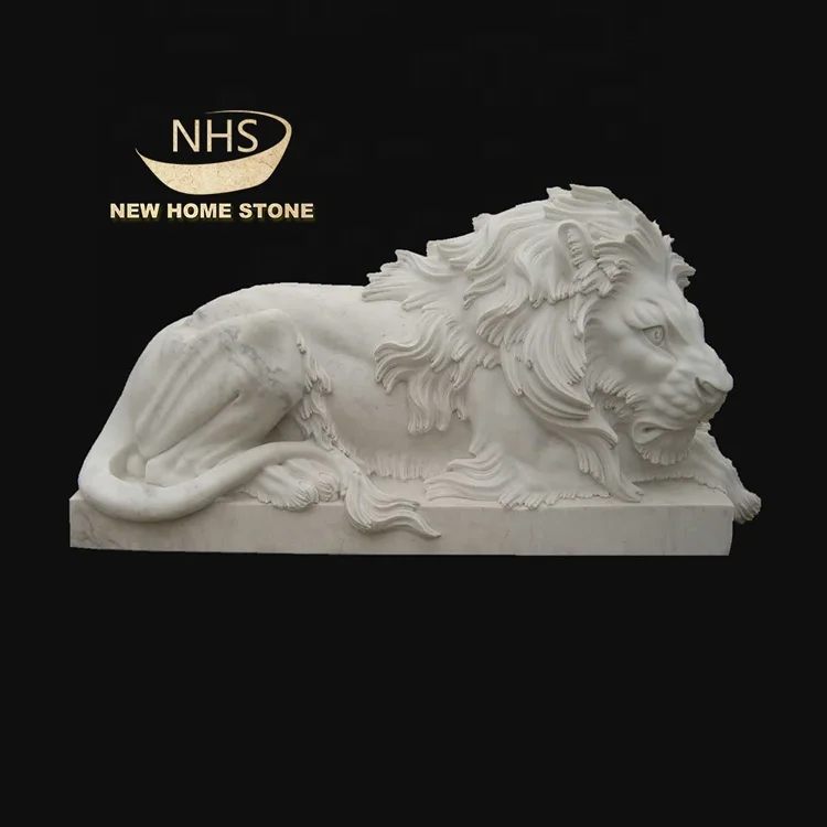 Hand Carving Stone Garden Outdoor Sleeping Lion Statue