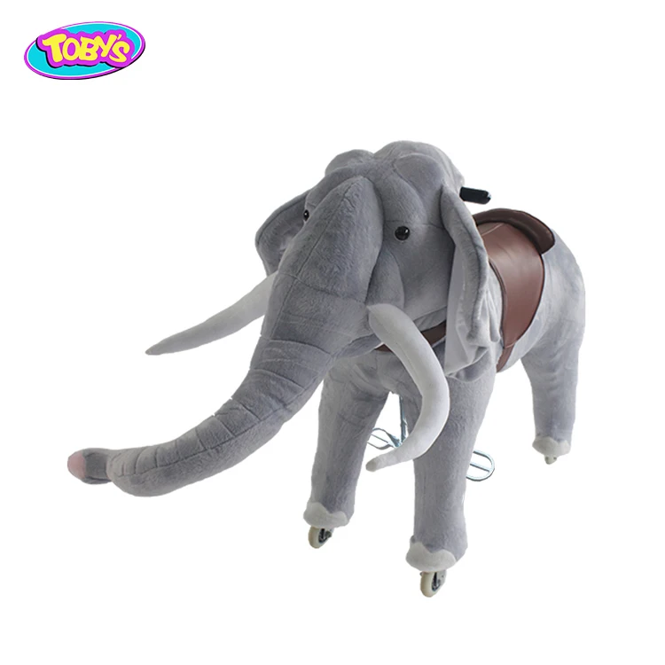 elephant plush adult ride on walking horse toys toddler riding pony