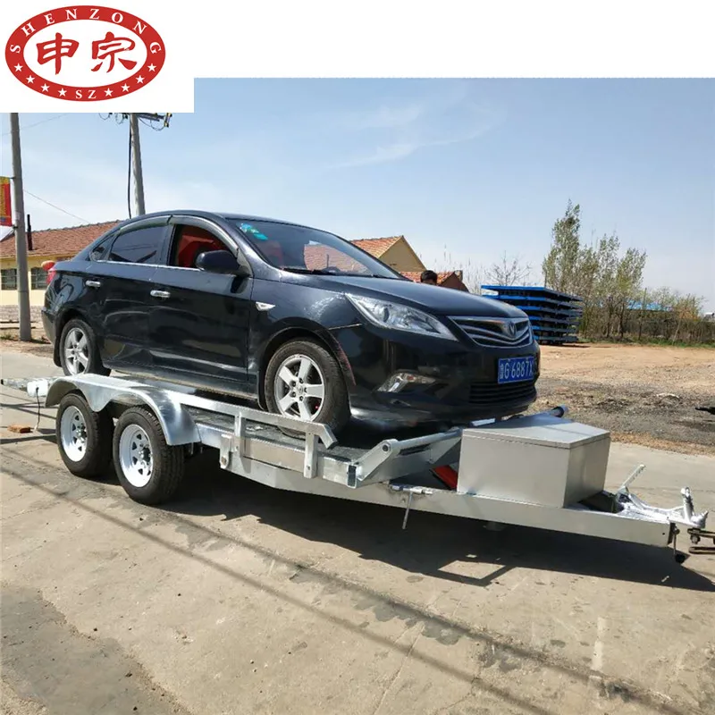 galvanized tandem car transport utility car trailer