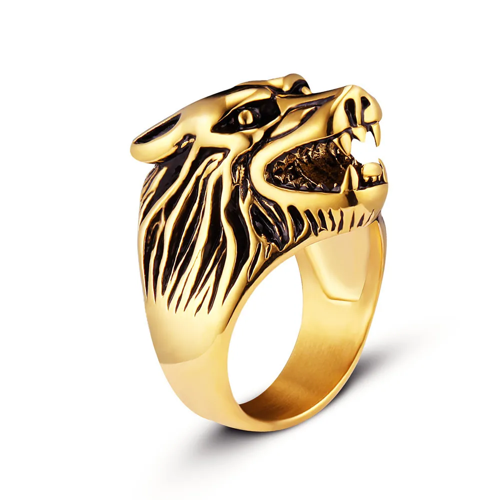 AAA quality high polished stainless steel main material wolf special men ring