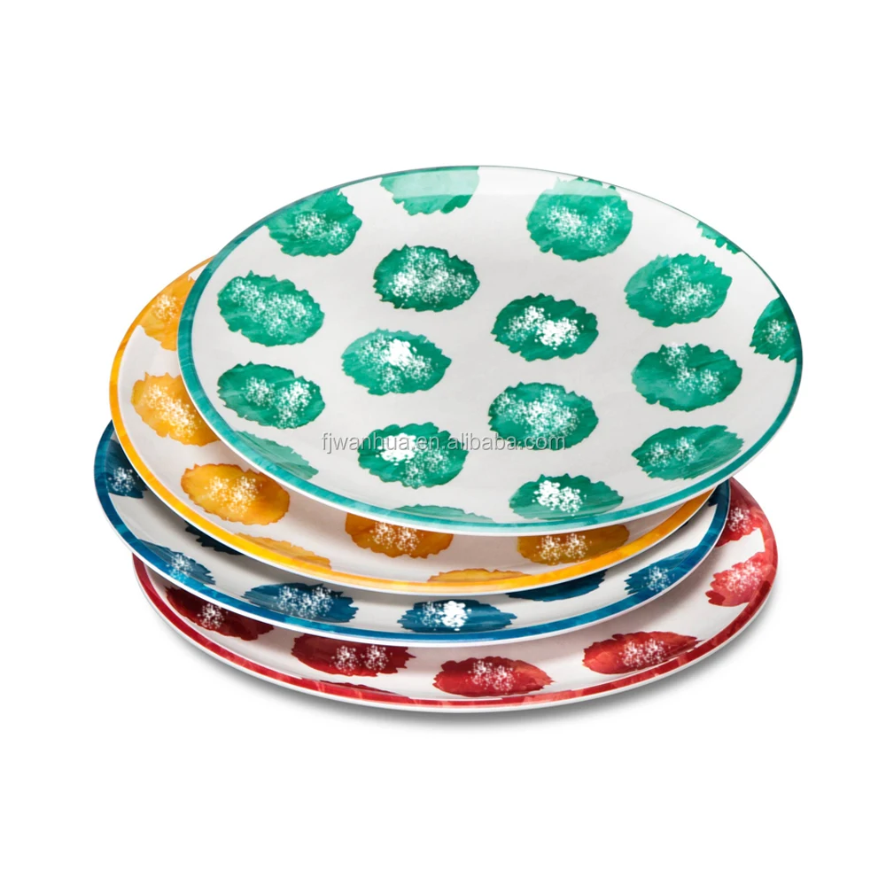 New design colorful melamine dinner plate sets