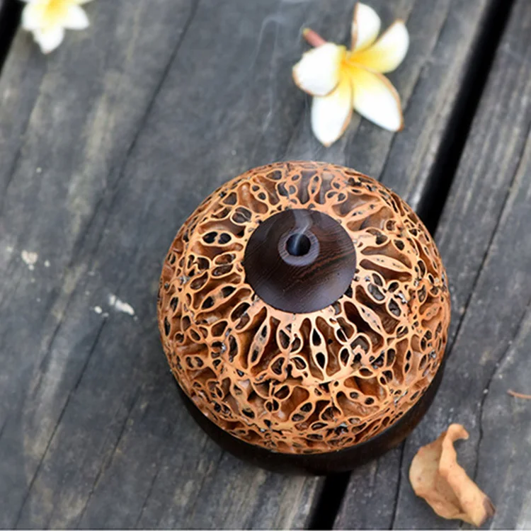 Custom classic wood  handmade incense burner with logo