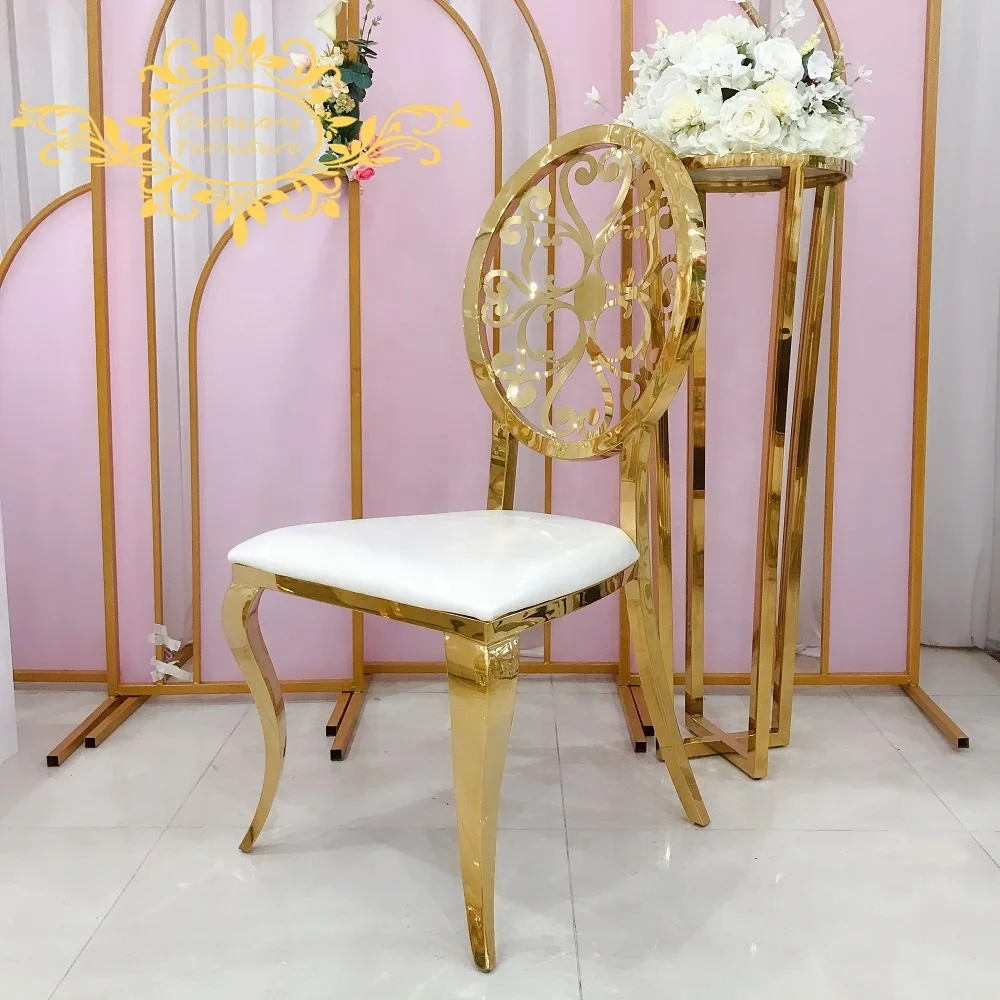 wedding chairs for rental royal chair for wedding stainless steel dinning Hotel Commercial Events Furniture chair