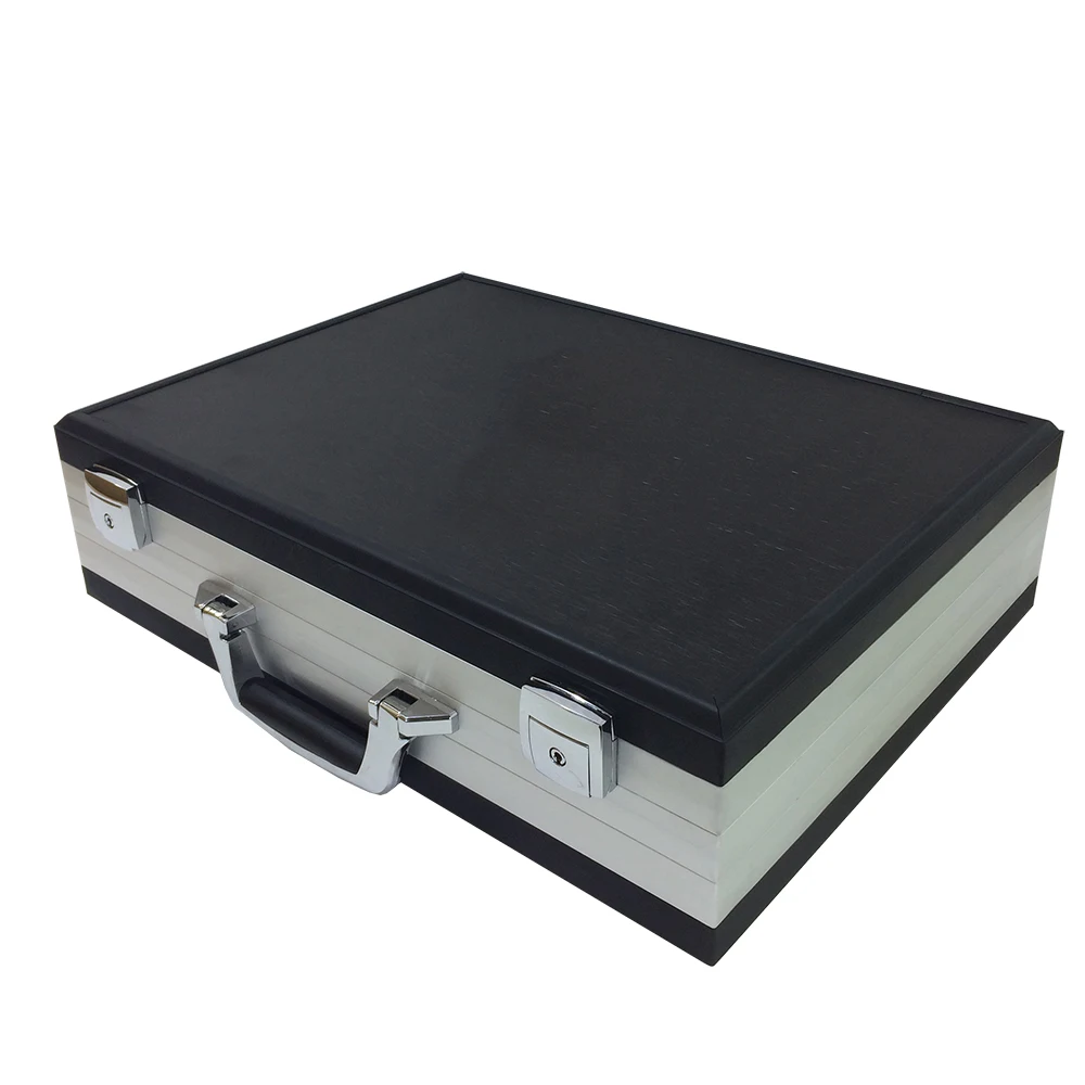 Заказной красивый жесткий алюминиевый чемодан, металлический Серебряный портфель, кейс для переноски, алюминиевый металлический чемодан, портфель с пеной