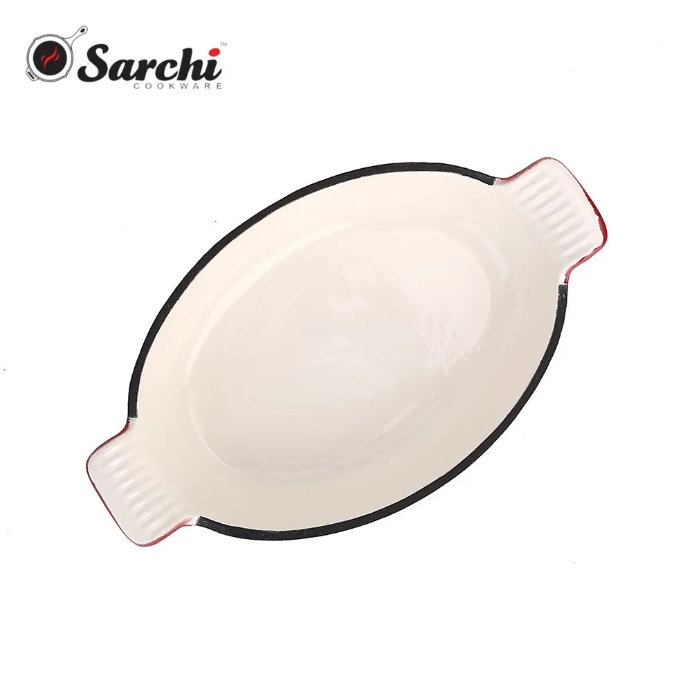 Enameled Cast Iron Roasting Pan Casserole Oval Cast Iron Serving Dishes