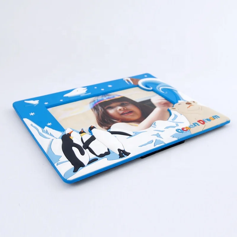 
Rubber design business gift 3d custom cartoon pvc magntic photo picture frames 