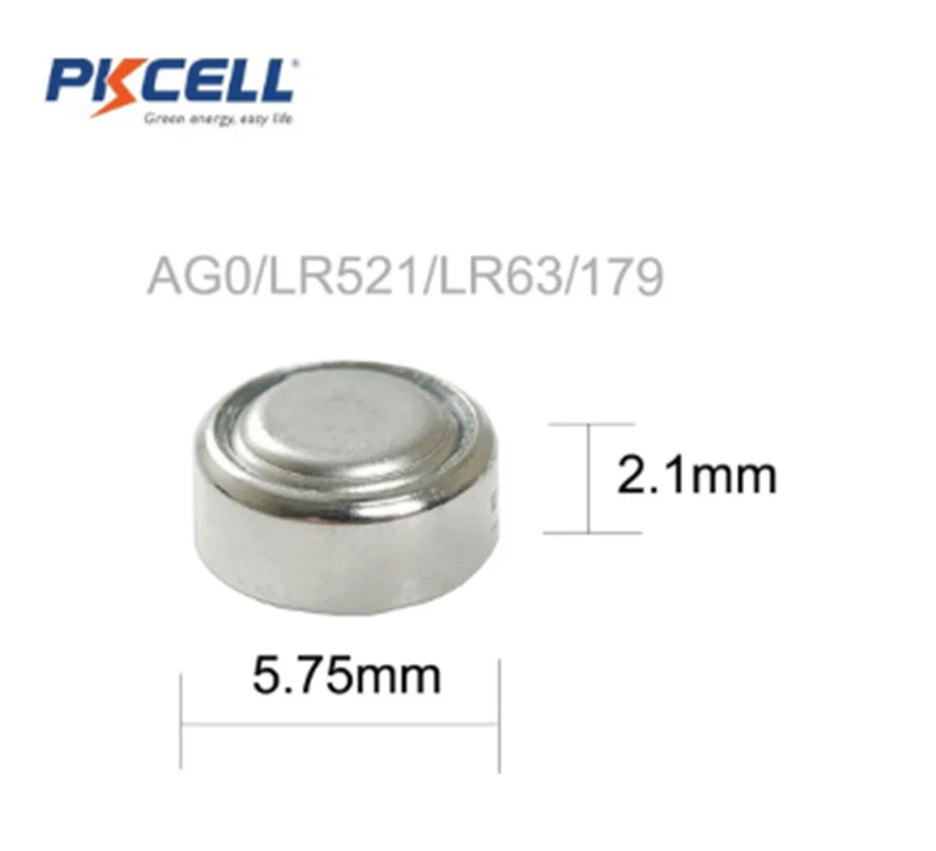 Factory Price 1.5V Alkaline Manganese Battery Cell AG0 LR63 LR179 LR521 Button Cell