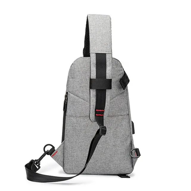 
dirtct factory wholesale custom logo USB waterproof korean chest sling bag 