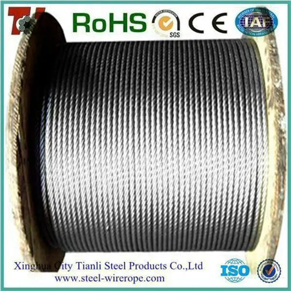 aisi 304 1x19 оцинкованный стальной трос 4mm