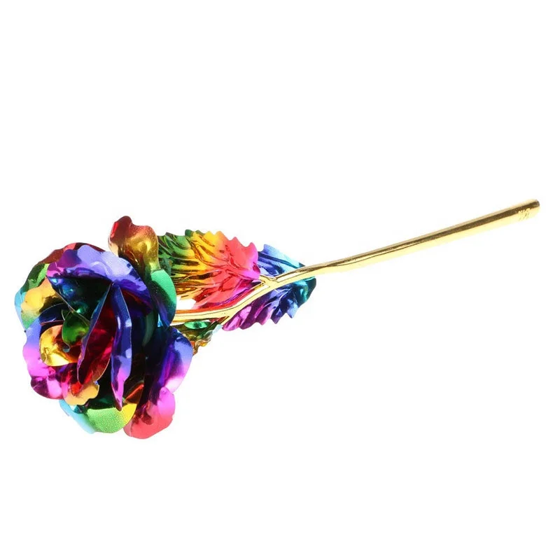 
24K Gold Foil Plated Rose Flower Handcrafted Handmade Dipped Long Stem Lovers Party Birthday Wedding Christmas Gifts 