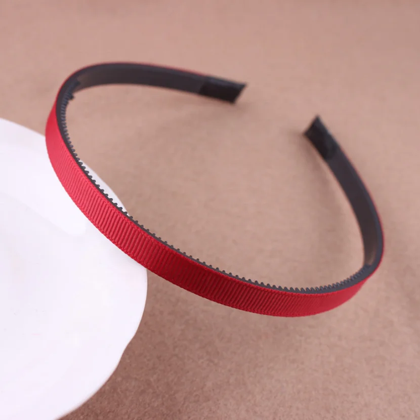 Wholesale multicolor DIY basic tooth antislip ribbon covered headbands 10mm width
