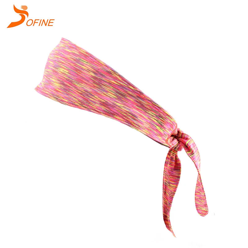 Custom women men elastic stretchy adjustable no slip athletic headband bandana hair head tie for yoga working out tennis