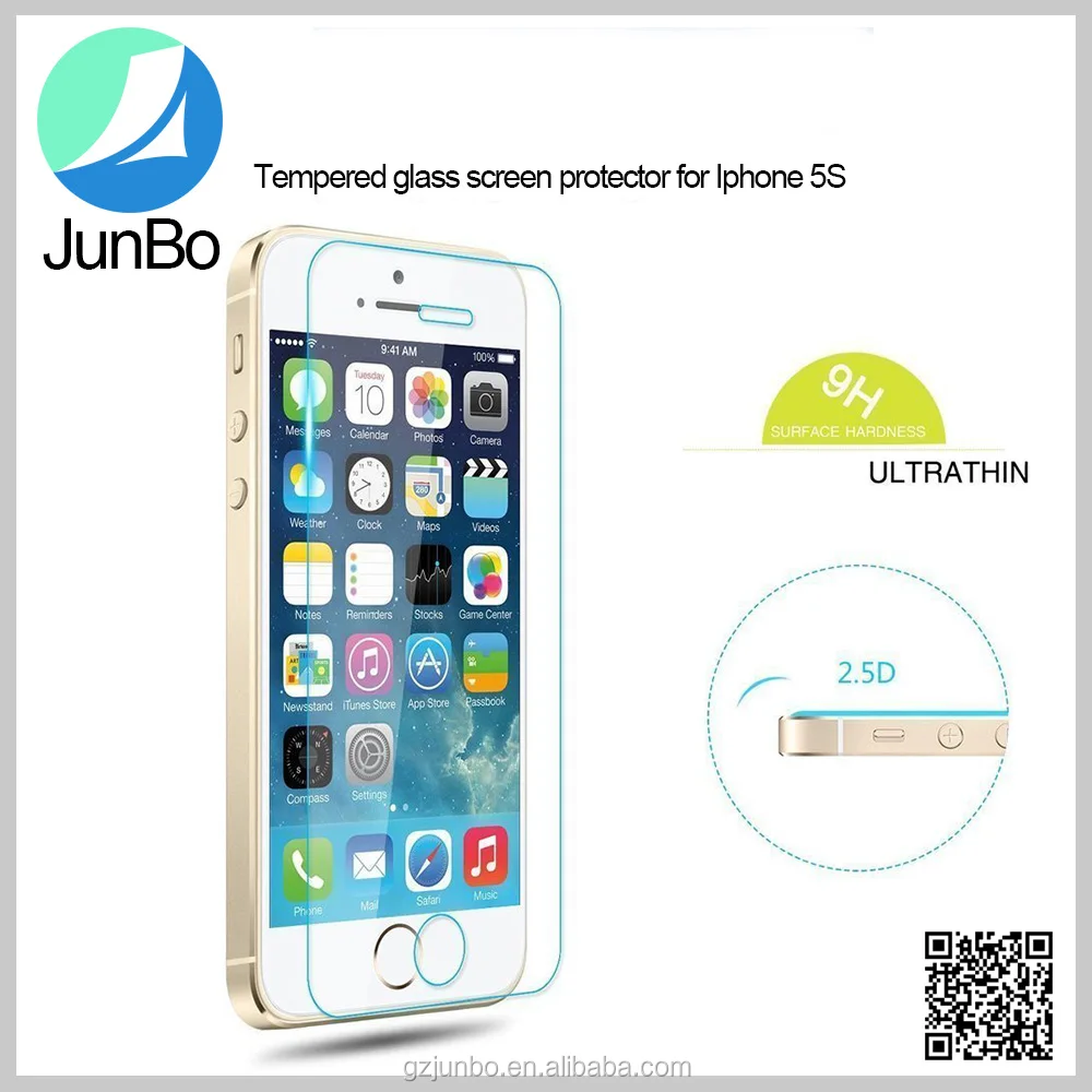 Скидка, оптовая Цена 0.33 мм 2.5D Закаленное Стекло-Экран Протектор для iPhone 5S