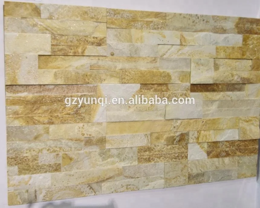 Китай, золотой, Бежевый Кварцит и Бежевый Кварцит, культивированный камень для облицовки стен