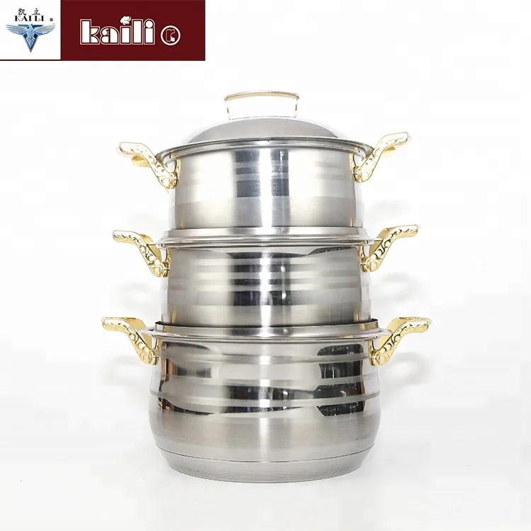 High quality nonstick Silver Color Household Kitchenware Cookware Sets With Pot Cover