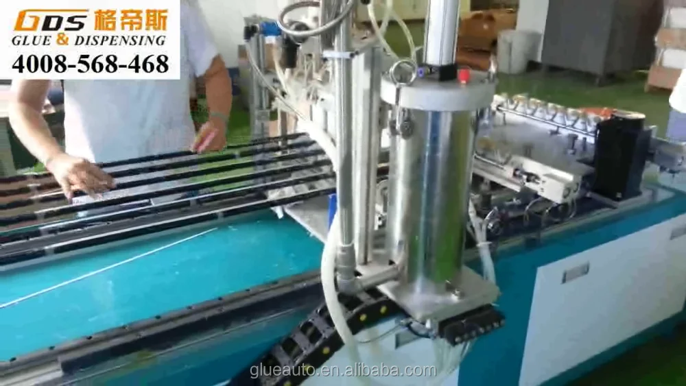 
T8 glass tube glue dispensing machine, automatic glue dispenser for T8 glass tube, 400pcs/h capacity 