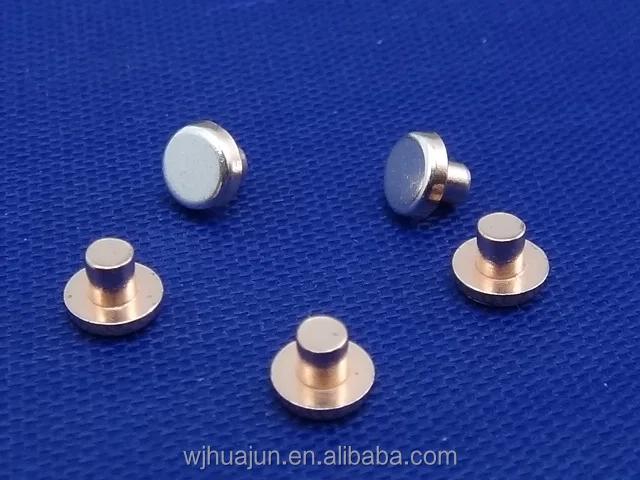 The silver electrical contacts for switch and sockets