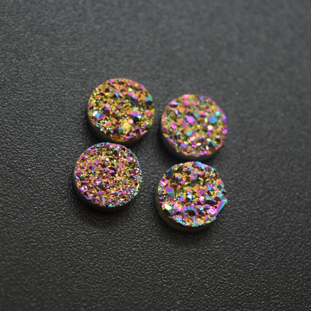 Factory Price Rainbow Red Natural Agate Druzy