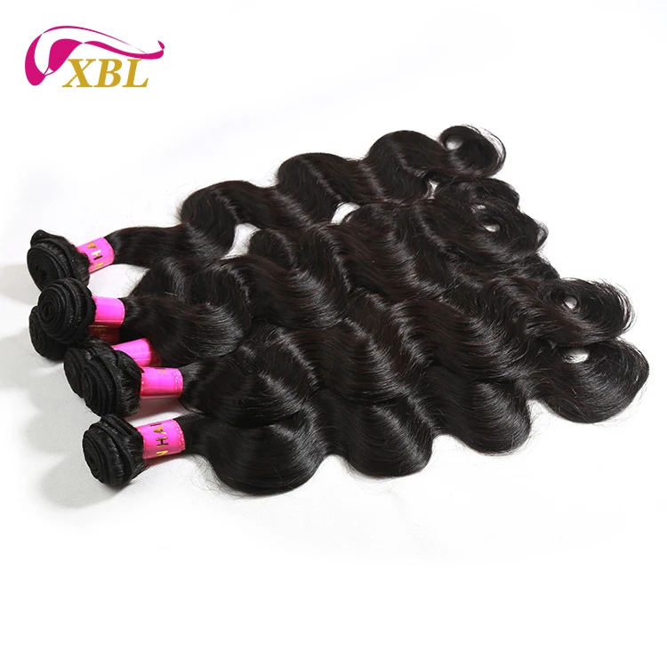 XBL Virgin Bundles Hair Extensions Body Wave Grade 10a Human Hair, Wet and Wavy Brazilian Hair 3-5 Years