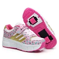 LED Lights Children Heelys summer Breathable Roller Skates Shoes with two Wheels Kids Sneakers for Boy