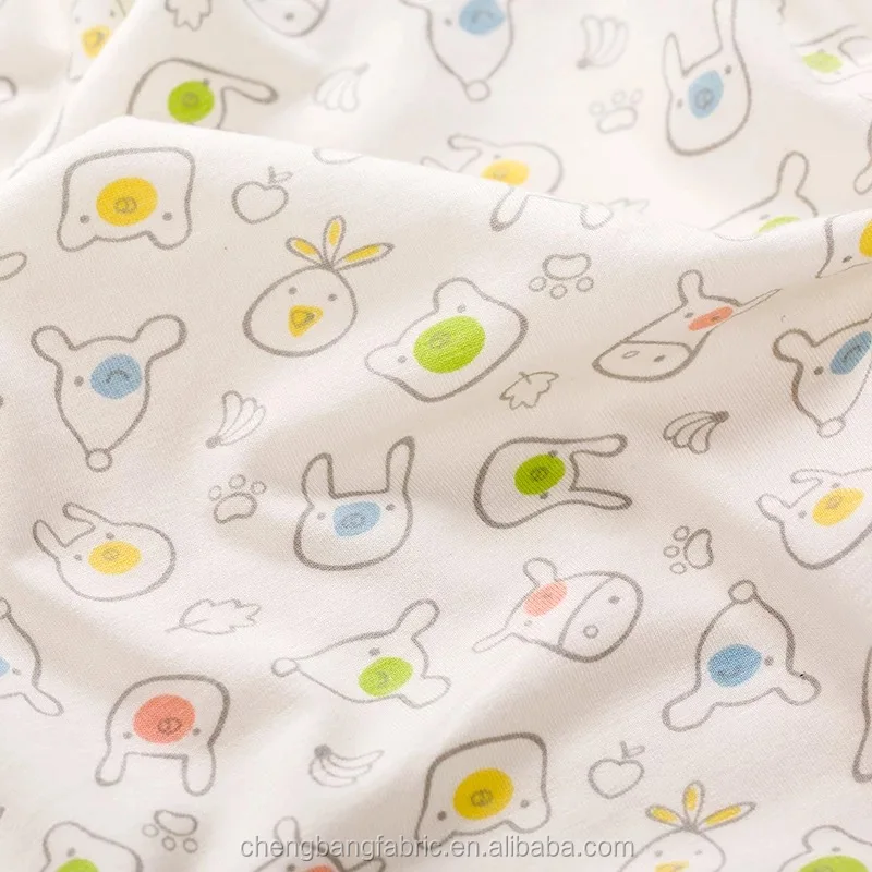 
Digital Printing 100 Modal Cotton Single Jersey Knitted Drape Drapery for Baby Things 
